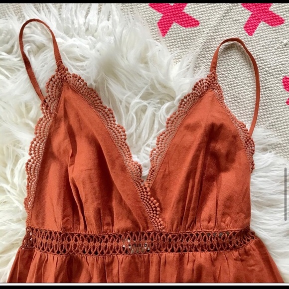 Billabong Lace and Lies Cottagecore Rust Jumpsuit - Picture 6 of 11